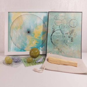 Mandala Tore bleu et jaune